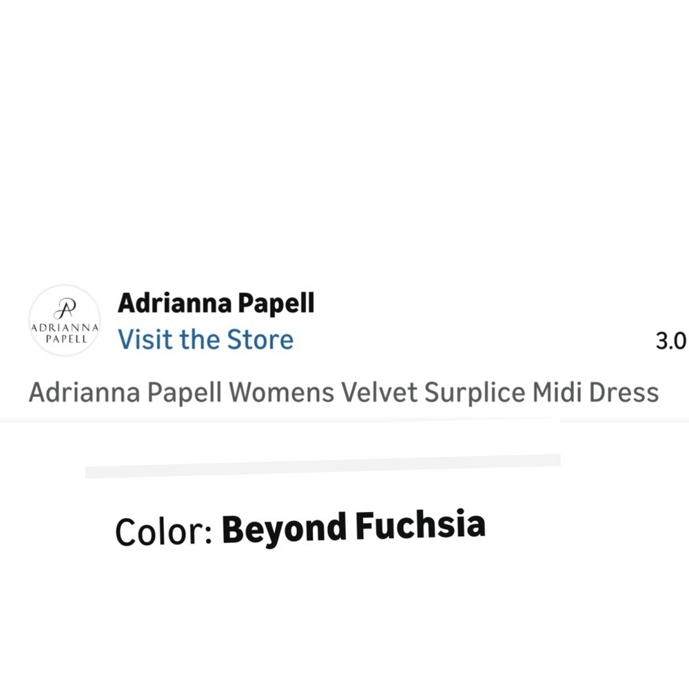 ADRIANNA PAPELL FUCHSIA PINK VELVET SURPLICE MIDI DRESS AP1D105513 - Picture 14 of 14